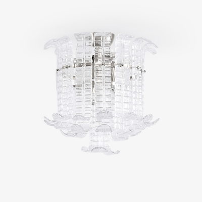 Lioreleria Ceiling Lamp Clear Murano Glass Flush Mount