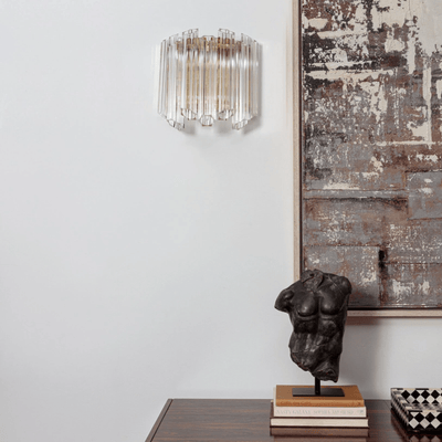 Celalaria Wall Lamp Clear Murano Glass Tube Cascade