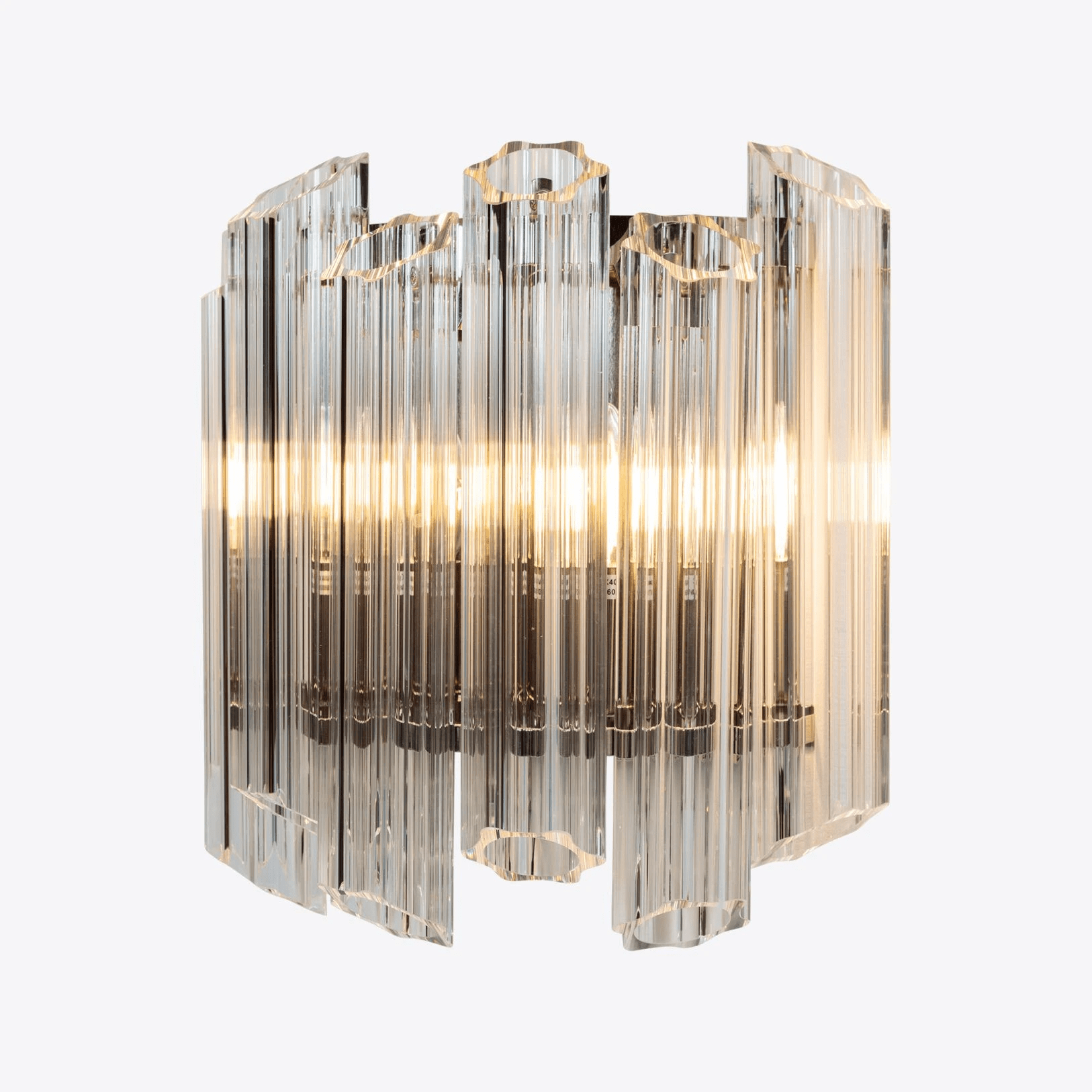 Celalaria Wall Lamp Clear Murano Glass Tube Cascade