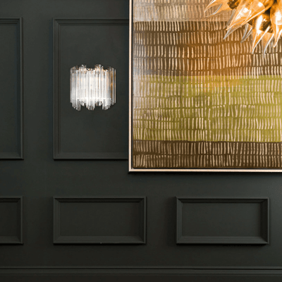 Celalaria Wall Lamp Clear Murano Glass Tube Cascade