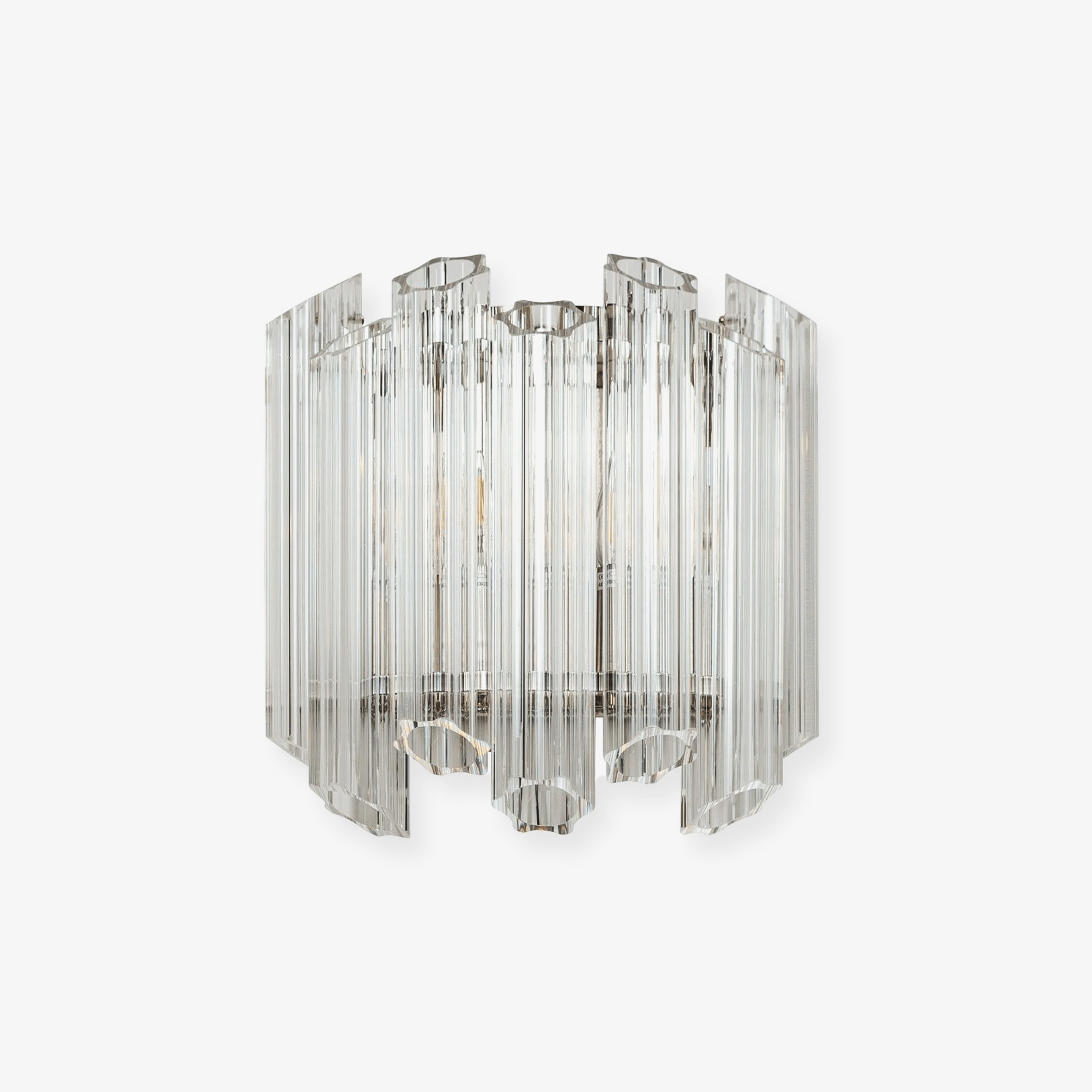 Celalaria Wall Lamp Clear Murano Glass Tube Cascade