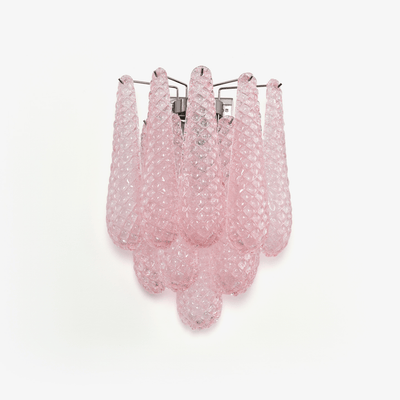 Liorelaria Wall Lamp Pink Teardrop Glass Floral Artistic