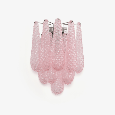 Liorelaria Wall Lamp Pink Teardrop Glass Floral Artistic