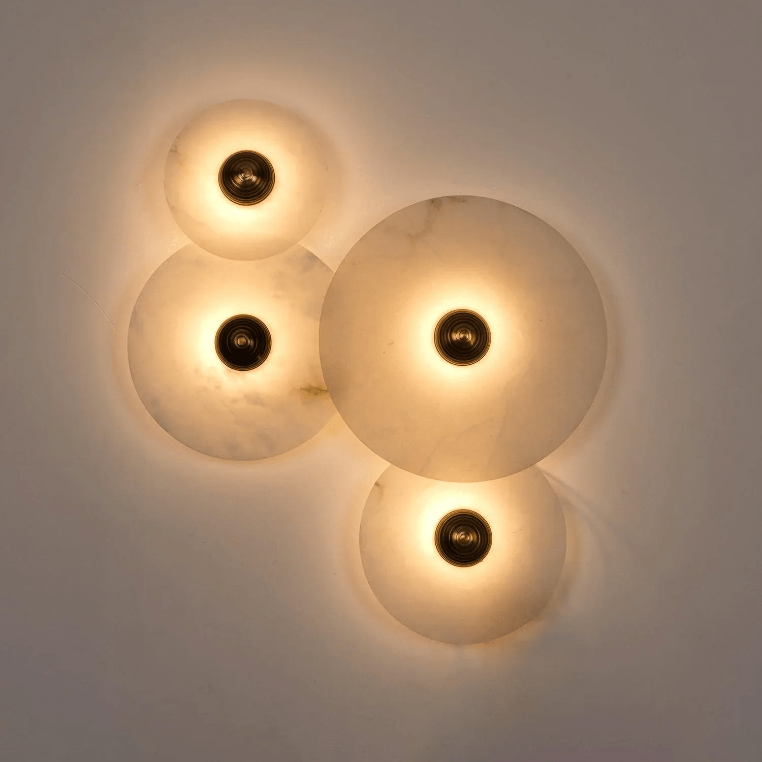 Selene Minimalist Alabaster Ceiling Light