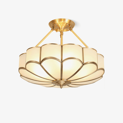 Levenor Ceiling Light Frosted Glass Petal Brass Art
