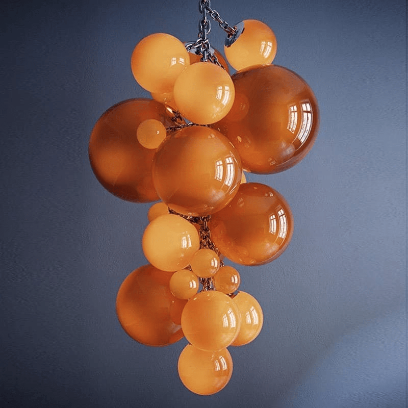 Blixo Chandelier Murano Glass Grape Cluster Art Deco