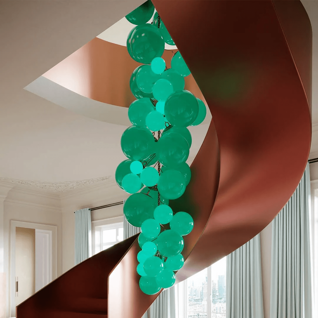 Blixo Chandelier Murano Glass Grape Cluster Art Deco