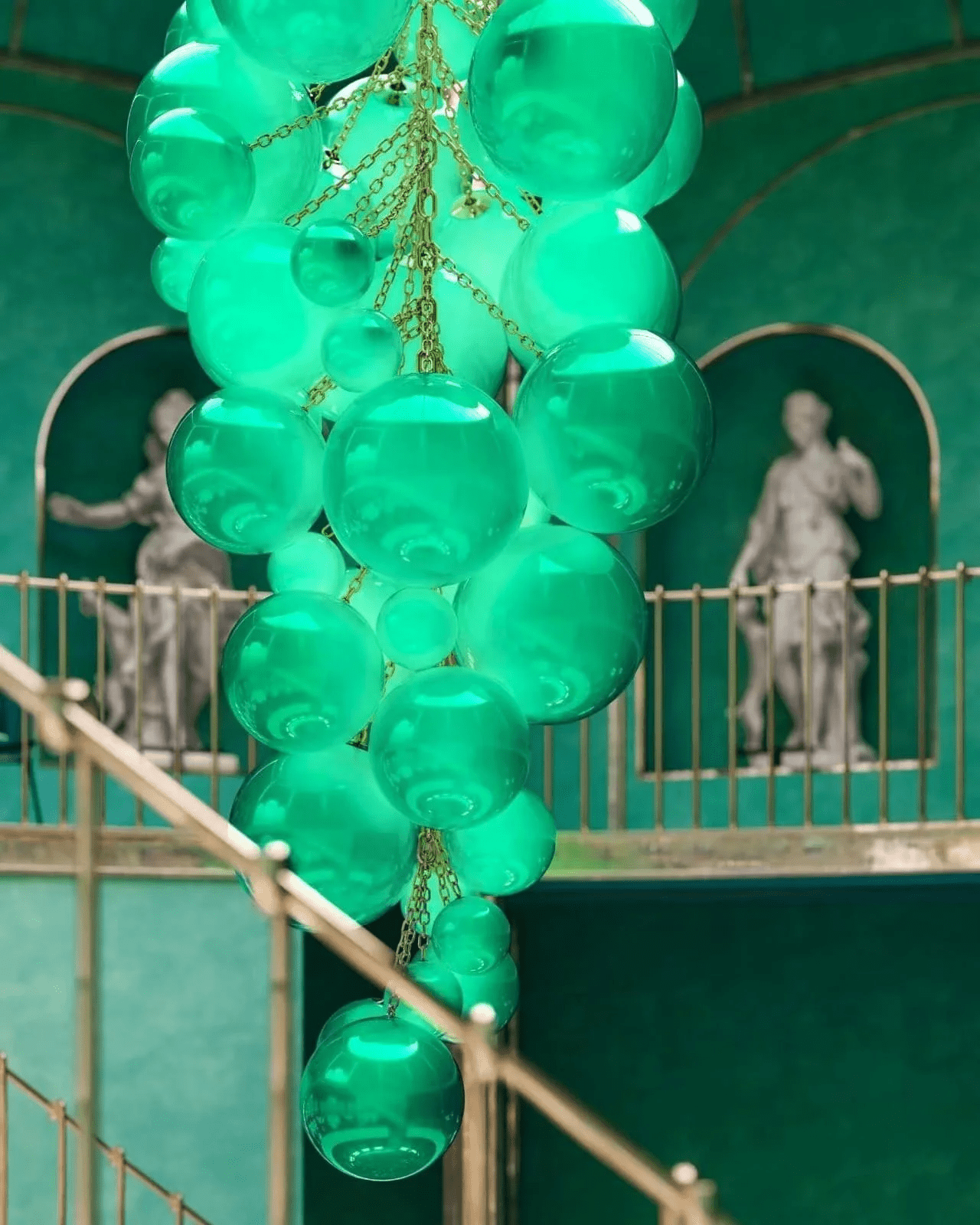 Blixo Chandelier Murano Glass Grape Cluster Art Deco