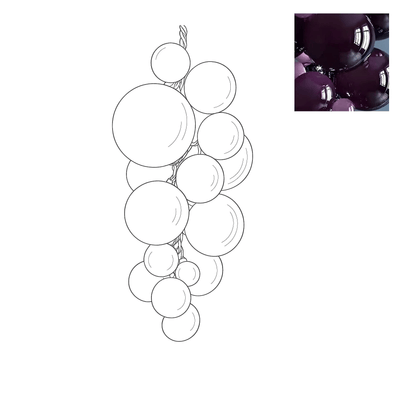 Blixo Chandelier Murano Glass Grape Cluster Art Deco
