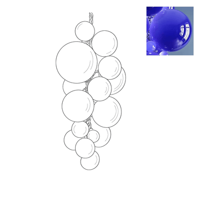 Blixo Chandelier Murano Glass Grape Cluster Art Deco