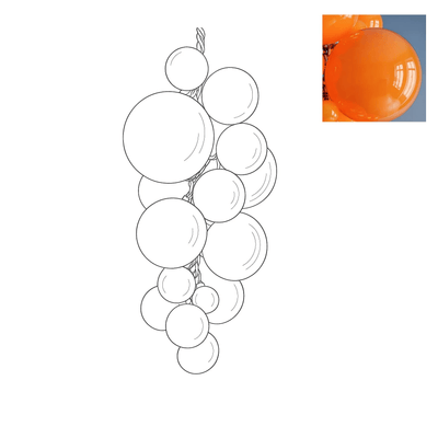 Blixo Chandelier Murano Glass Grape Cluster Art Deco