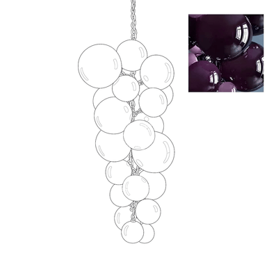 Blixo Chandelier Murano Glass Grape Cluster Art Deco