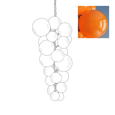 Blixo Chandelier Murano Glass Grape Cluster Art Deco