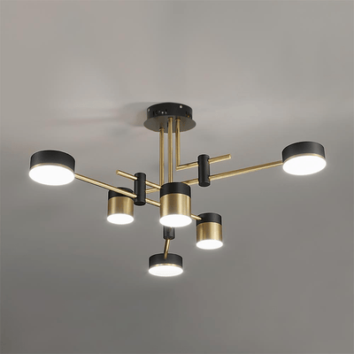 Lustra Chandelier Black Gold Spider Arms - Neutral Decor