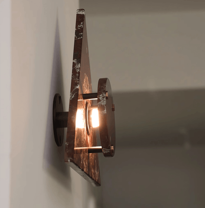 Pyramid Rustic Marble Wall Light