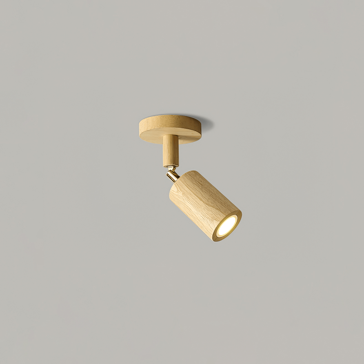 Rinaniella Ceiling Lamp Natural Wood Beam with Spotlight