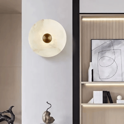 Selene Minimalist Alabaster Ceiling Light