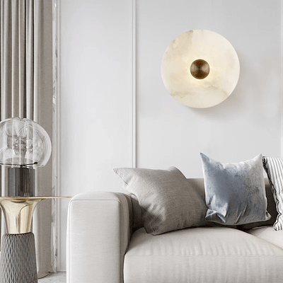 Selene Minimalist Alabaster Ceiling Light