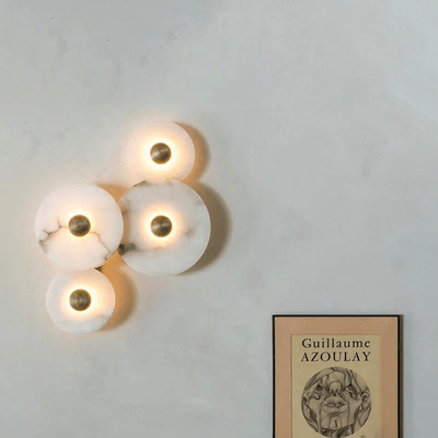 Selene Minimalist Alabaster Ceiling Light