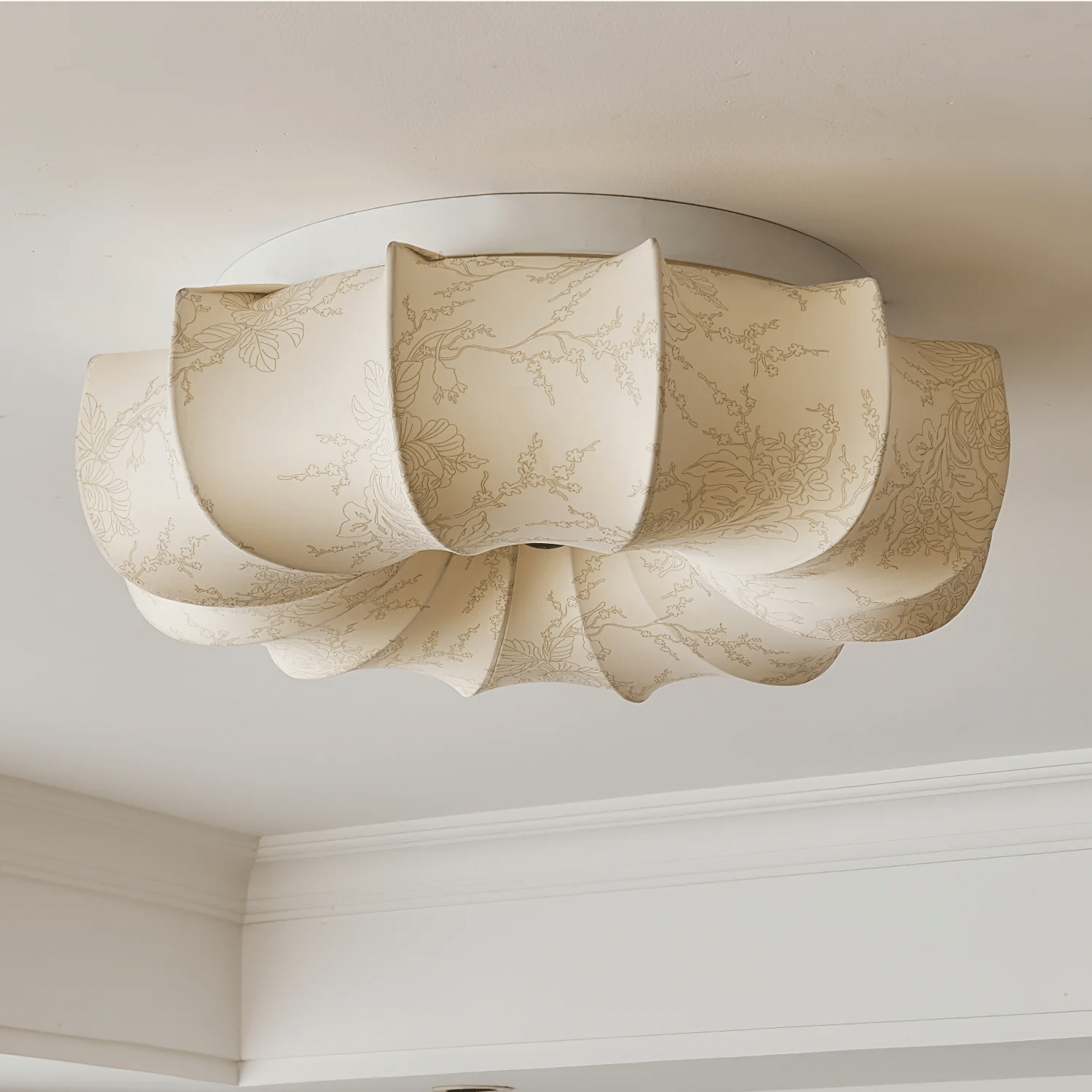Vivaria Premium Nordic Art Wood Fabric Ceiling Light
