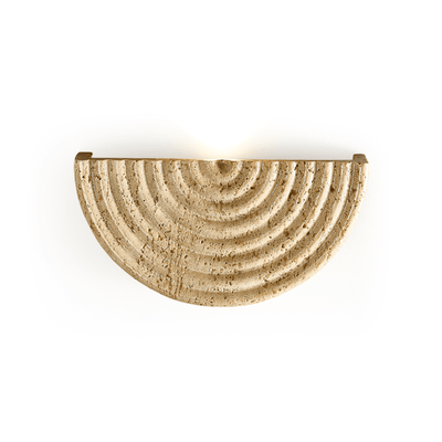 Faro Travertine Half-Moon Wall Lamp