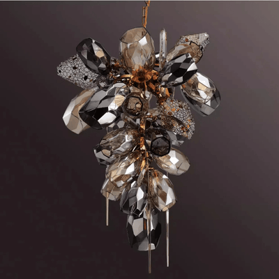 Celirian Chandelier Modern Glass Crystal Smoked Cluster