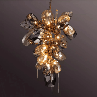 Celirian Chandelier Modern Glass Crystal Smoked Cluster