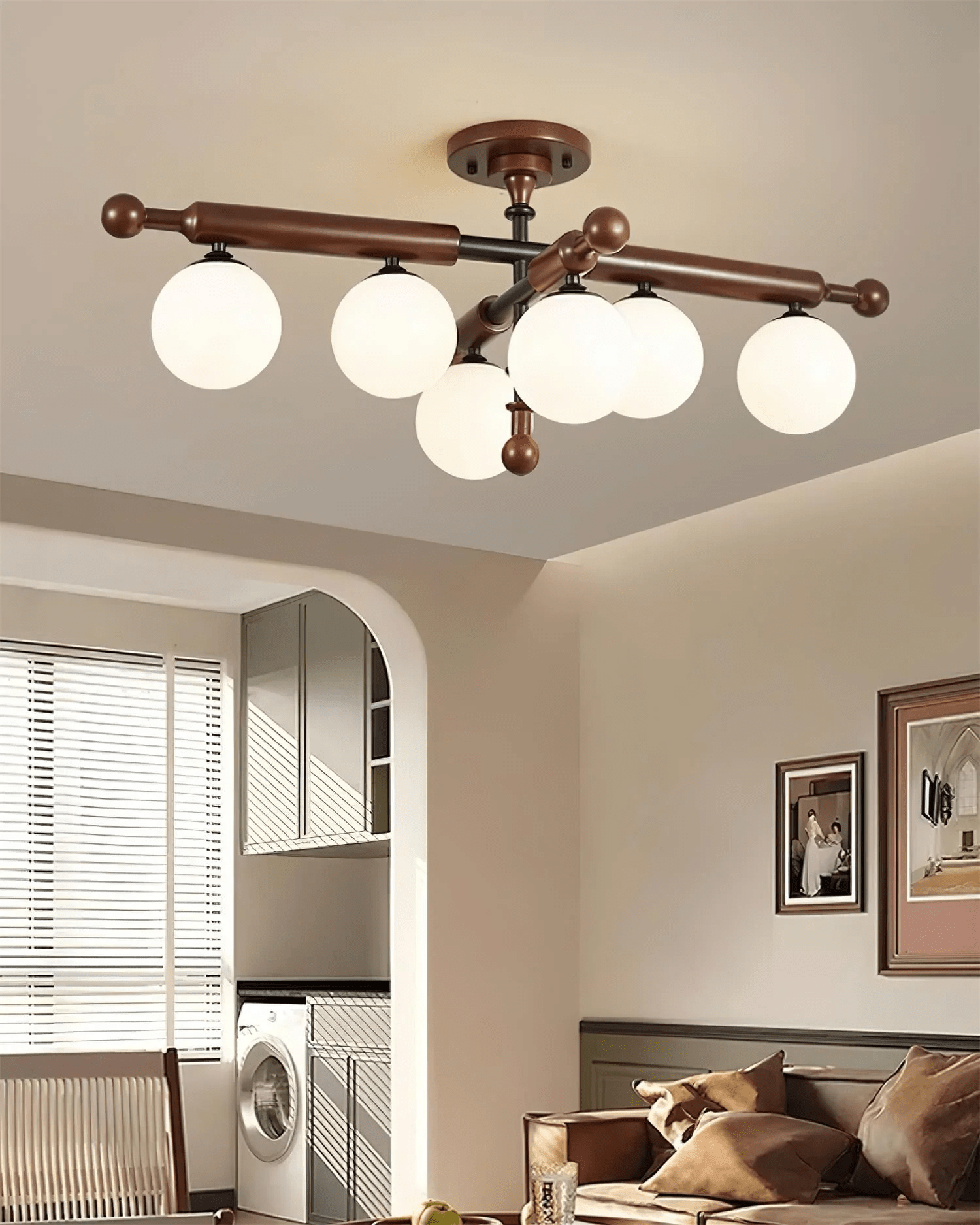 Rusticana Crossbeam Wood Ceiling Light