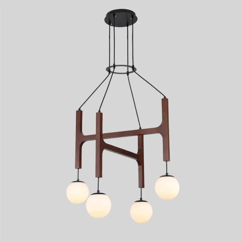 Xylocube Geometric Wood Globe Pendant Light - Neutral Decor