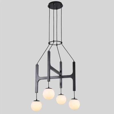 Xylocube Geometric Wood Globe Pendant Light - Neutral Decor