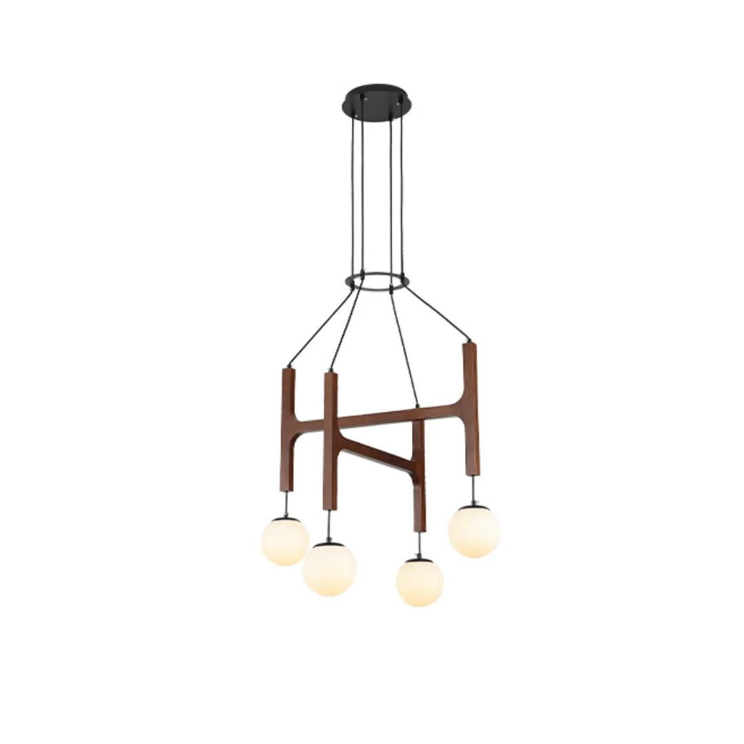 Xylocube Geometric Wood Globe Pendant Light - Neutral Decor