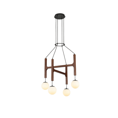 Xylocube Geometric Wood Globe Pendant Light - Neutral Decor