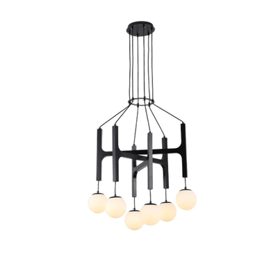 Xylocube Geometric Wood Globe Pendant Light - Neutral Decor
