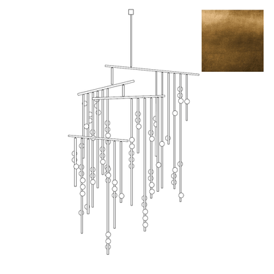 Miraview Brass Glass Drop Chandelier