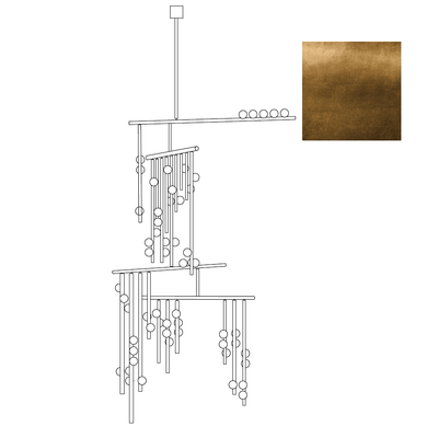 Miraview Brass Glass Drop Chandelier