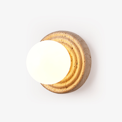 Valuella Travertine Globe Wall Lamp / Ceiling Light