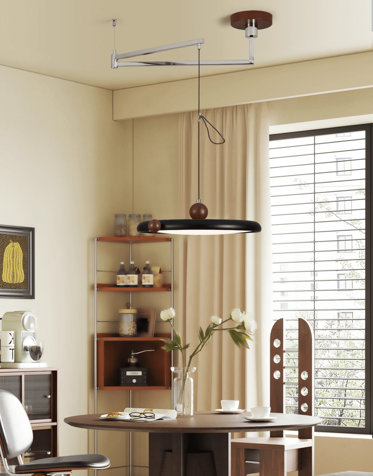 Ruby Line Swing Arm Pendant Lamp