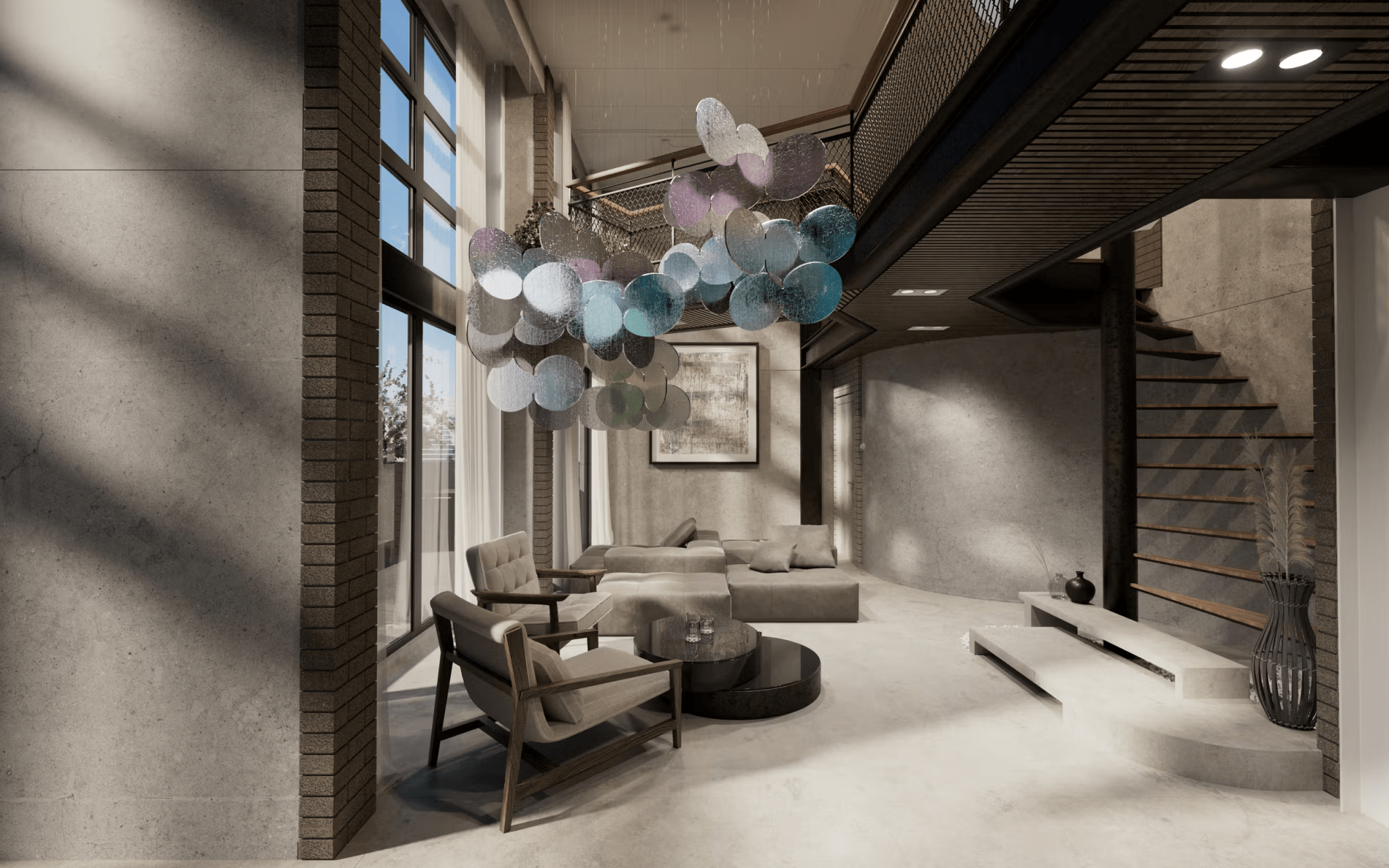 Nimbus Clouds Iridescent Disc Chandelier