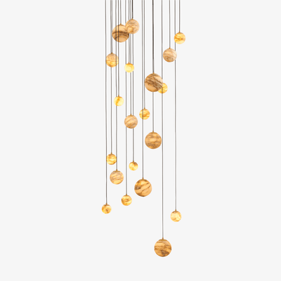 LUX Alabaster Cluster Chandelier Staircase
