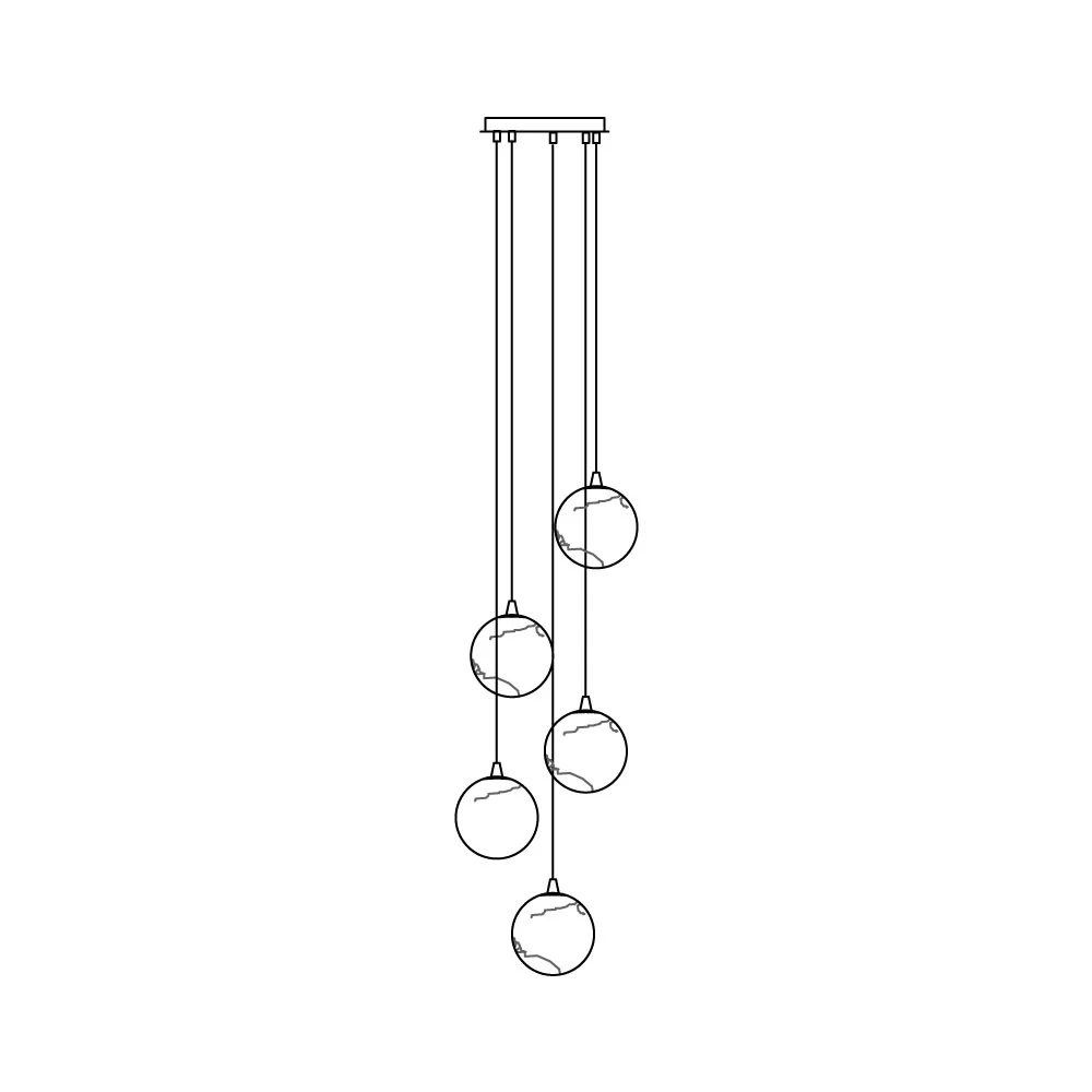 LUX Alabaster Cluster Chandelier Staircase