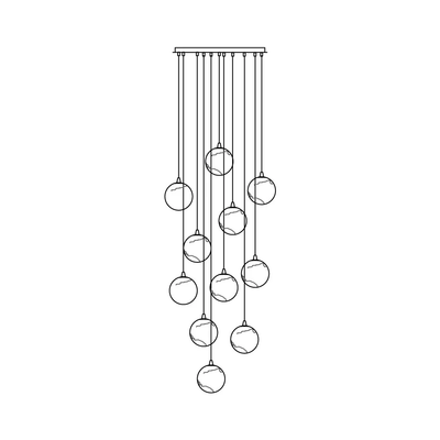 LUX Alabaster Cluster Chandelier Staircase