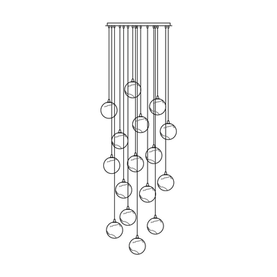 LUX Alabaster Cluster Chandelier Staircase