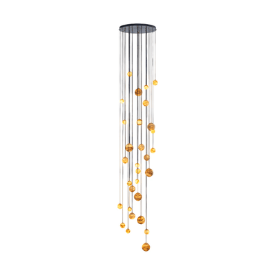 LUX Alabaster Cluster Chandelier Staircase