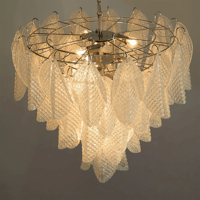 Prelit Glass Teardrop Chandelier