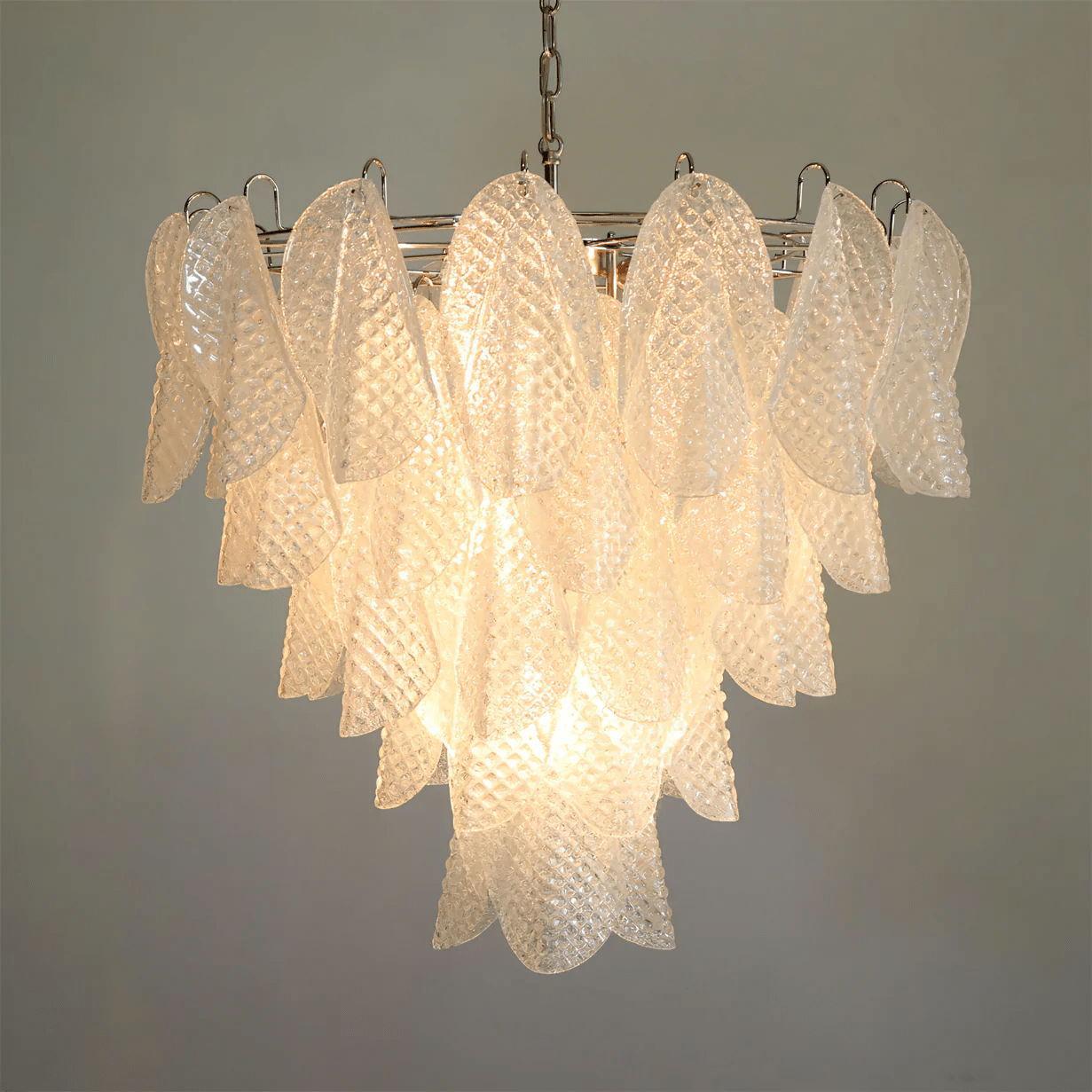 Prelit Glass Teardrop Chandelier
