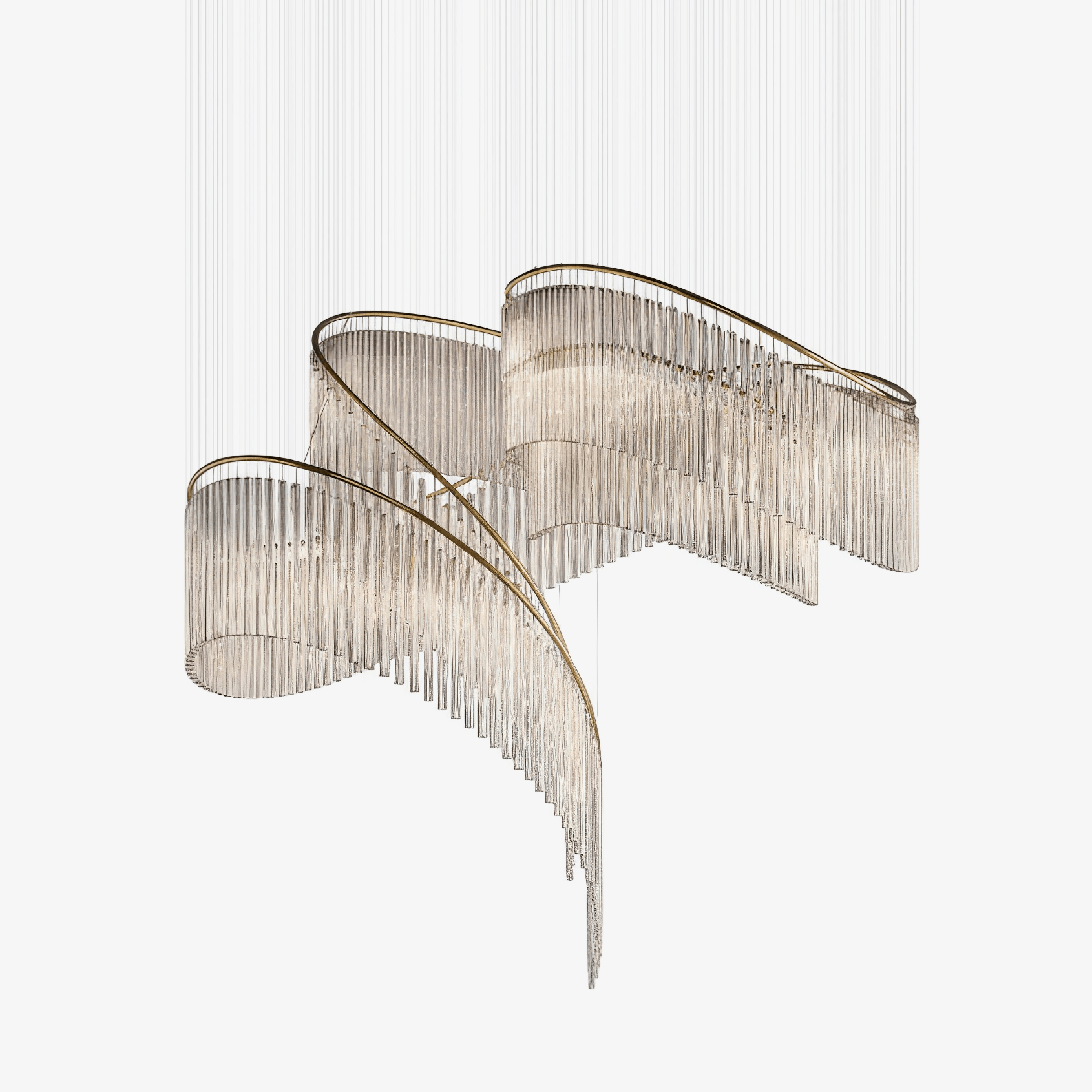Rivella Shimmering Cascade  Crystal Glass Chandelier