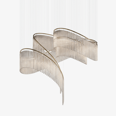Rivella Shimmering Cascade  Crystal Glass Chandelier