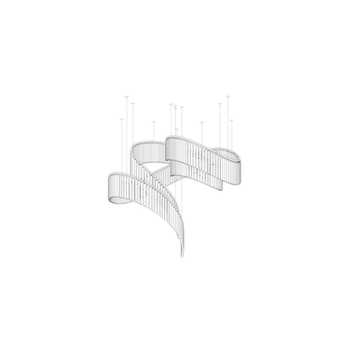 Rivella Shimmering Cascade  Crystal Glass Chandelier