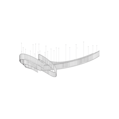 Rivella Shimmering Cascade  Crystal Glass Chandelier