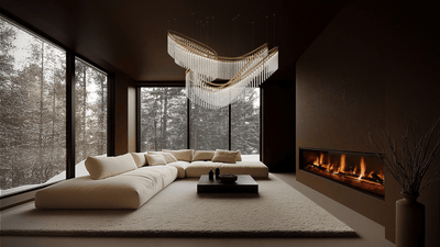 Rivella Shimmering Cascade  Crystal Glass Chandelier
